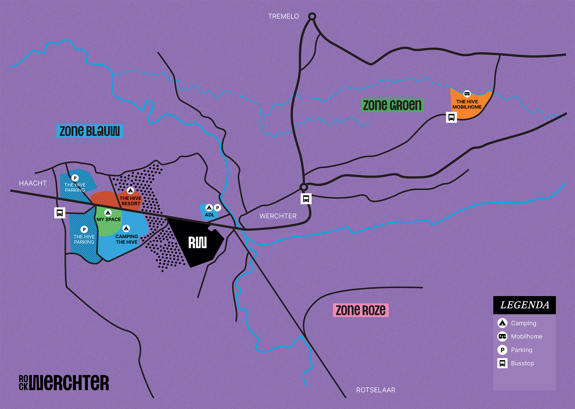 Rock Werchter 2026 surroundings map