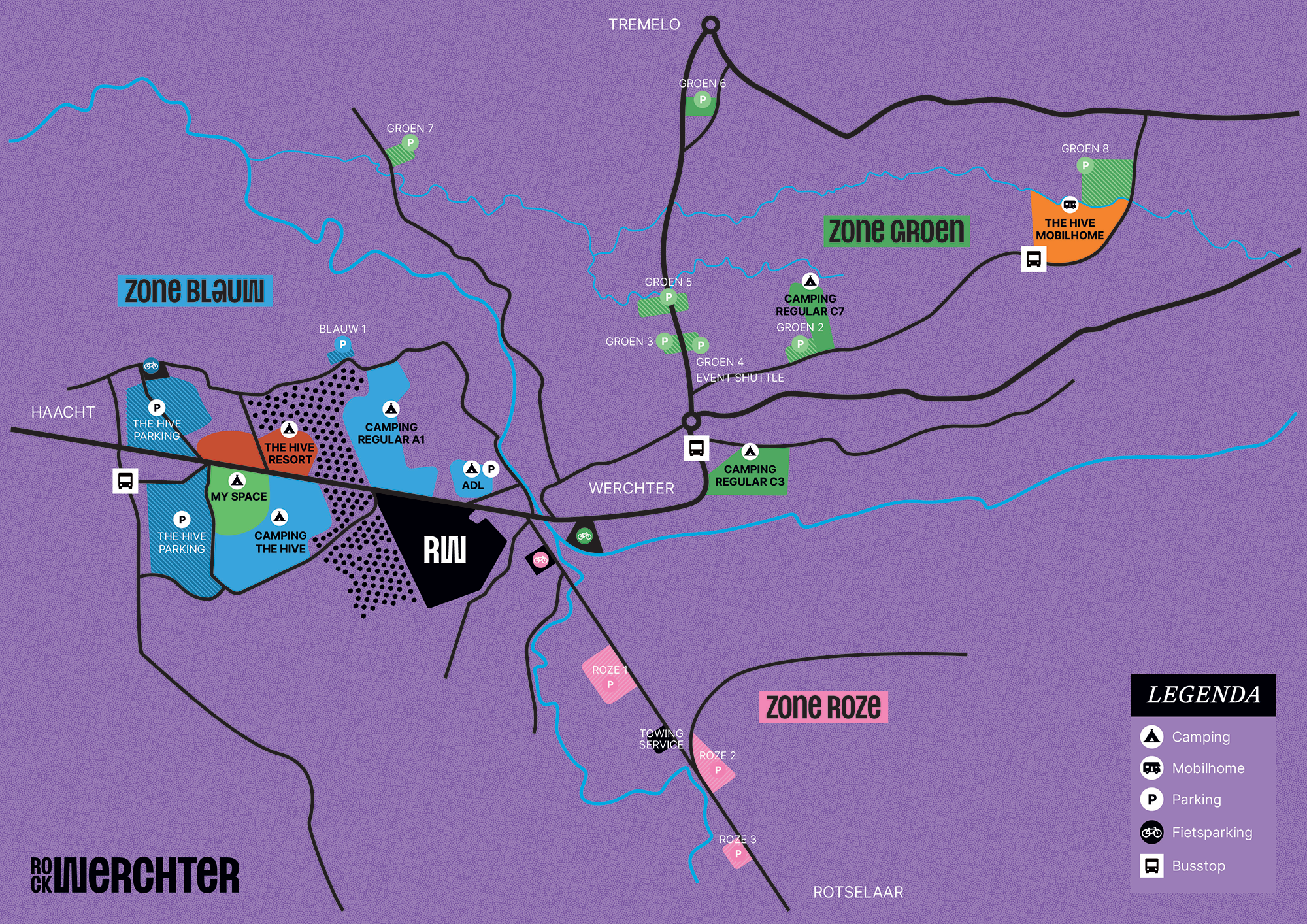 Carte des environs - Rock Werchter 2025